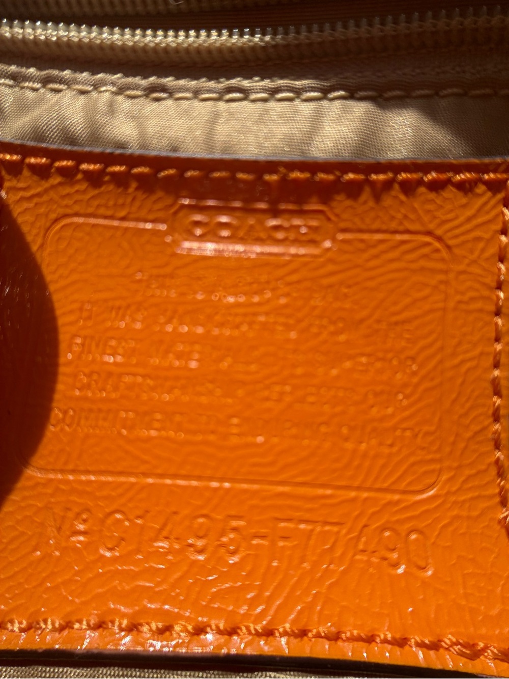 Authentic Coach F77490 Citrine Orange Signature Nylon Messenger Crossbody Y2K - Picture 7 of 14